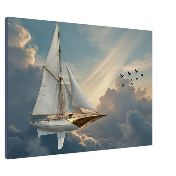 Sky yacht. The "Celestial Ocean" Collection. Canvas