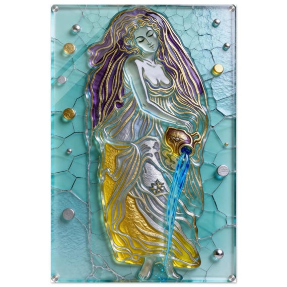 Acrylic painting "Nymph with an amphora" | Fusing Collection | Fusing-style decor