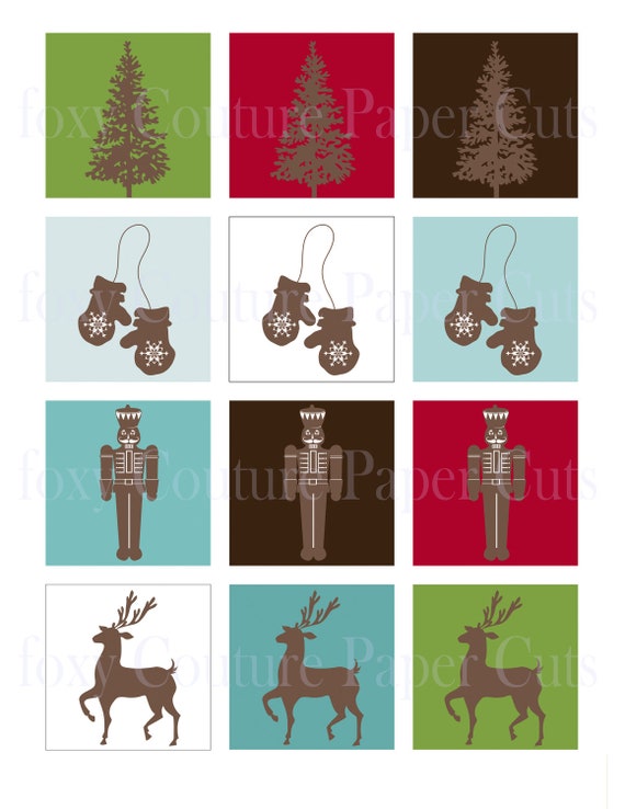 Items similar to Christmas - 2 Inch Square tags - Christmas Holiday Labels on Etsy
