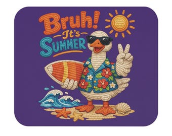 Alfombrilla de ratón con diseño de pato de verano / Tabla de surf con ambiente playero