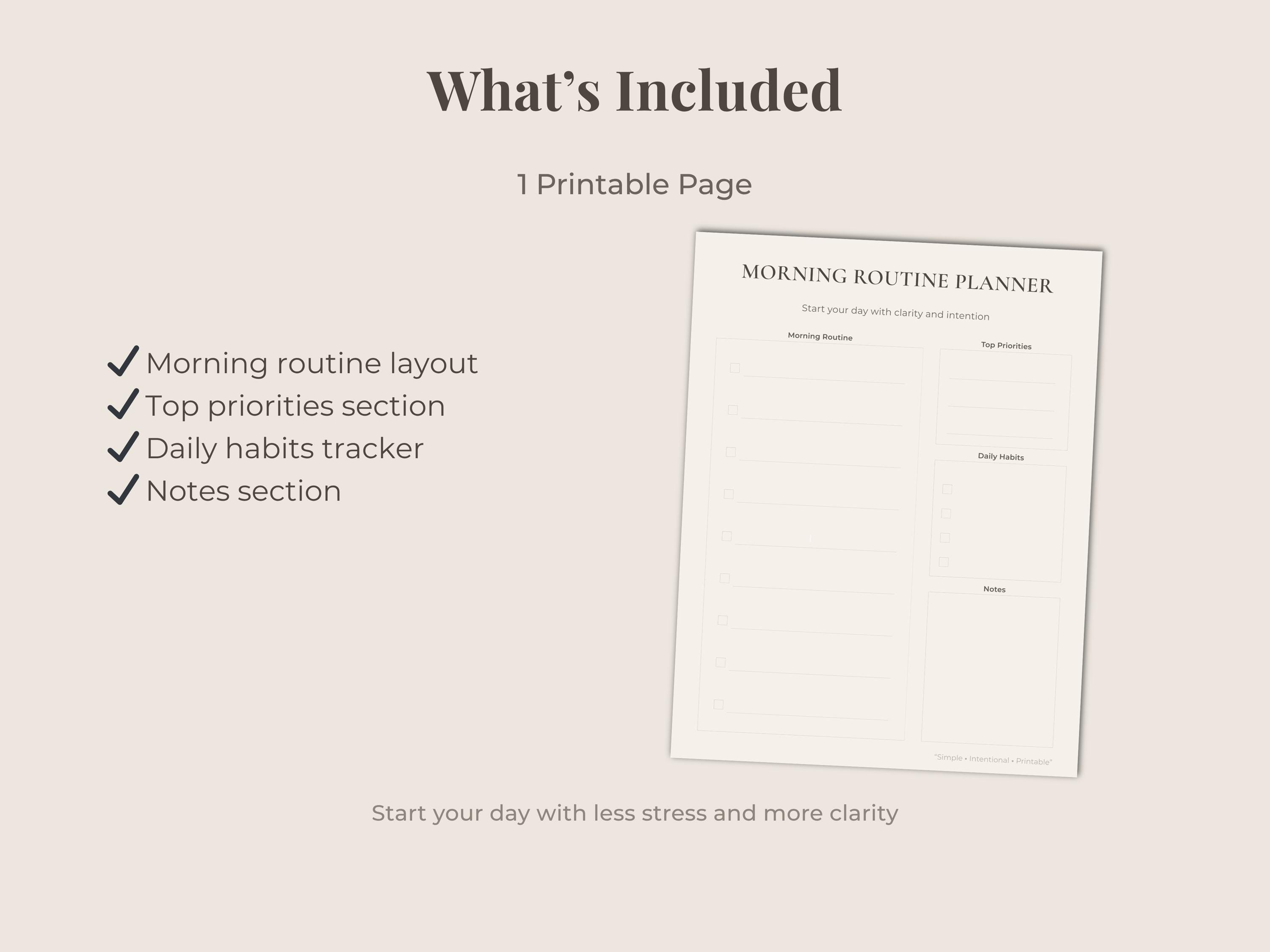 Morning Routine Planner Printable, Daily Routine Planner, Habit Tracker ...