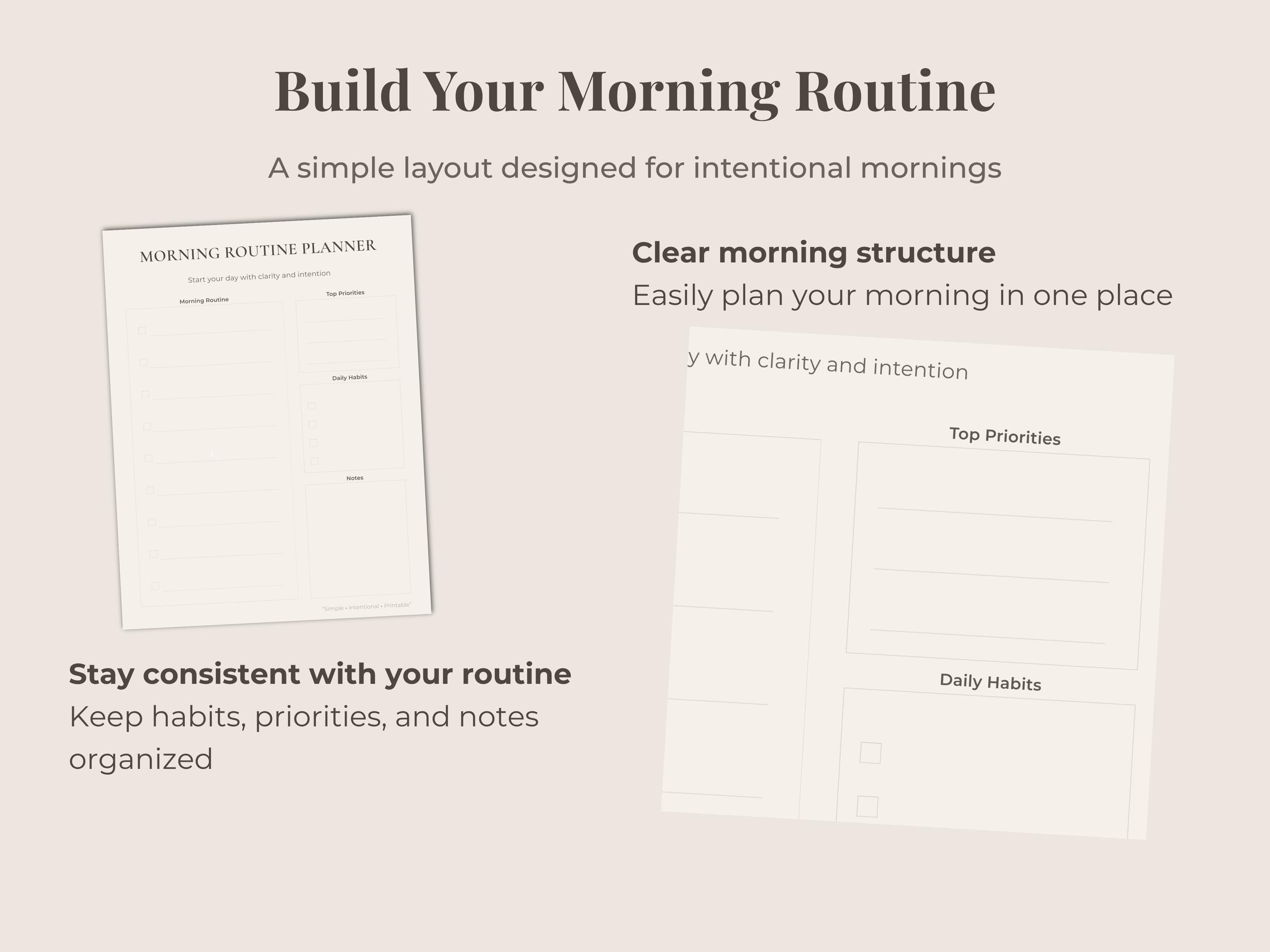Morning Routine Planner Printable, Daily Routine Planner, Habit Tracker ...