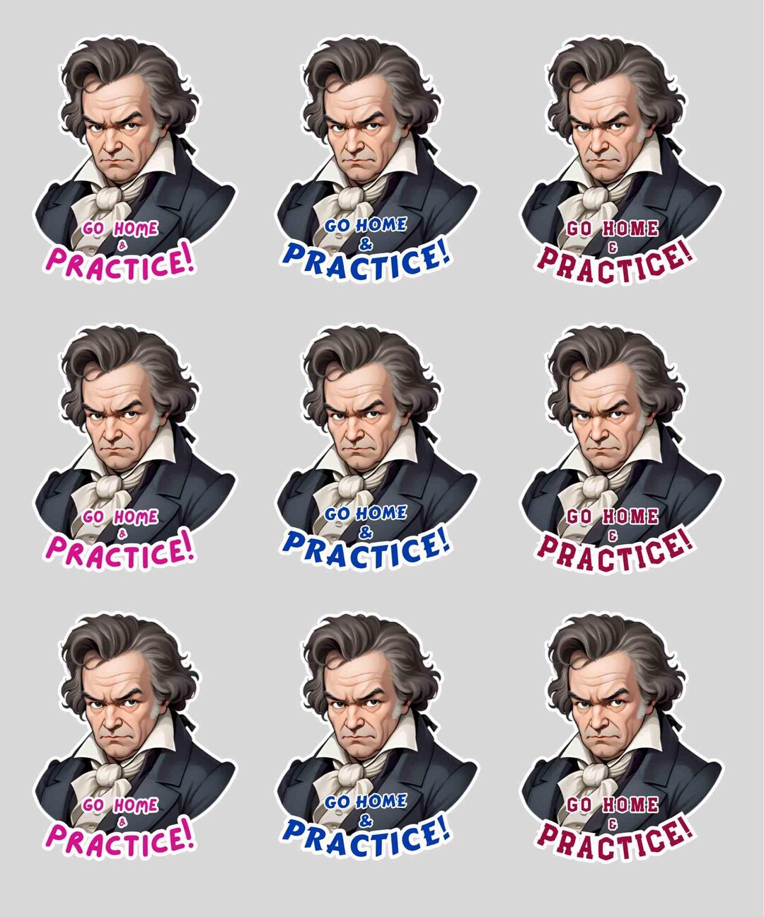 Go Home and Practice - Stickers - Etsy