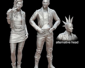 1/35 Punks Boys and girls - Figura de soldado de resina - Kit sin ensamblar ni pintar
