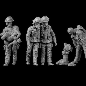 Figurine en résine à l'échelle 1/35, kit de garage, collection pompier, non assemblé, non peint, 810