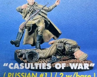 Kit de modelo ensamblado de resina fundida a presión a escala 1/35. Figura histórica en miniatura de un soldado herido. Diorama de dos figuras. Estatua sin ensamblar ni pintar.