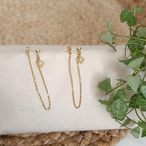 Brincos de corrente pendente em aço inoxidável - chiques e minimalistas - Presente para mulher