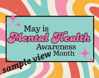 May Mental Gesundheitsbewusstsein Monat Schwarzes Brett Farbe und Schwarz und Weiß für Arztpraxen, Schule oder ein beliebiges Bürobrett