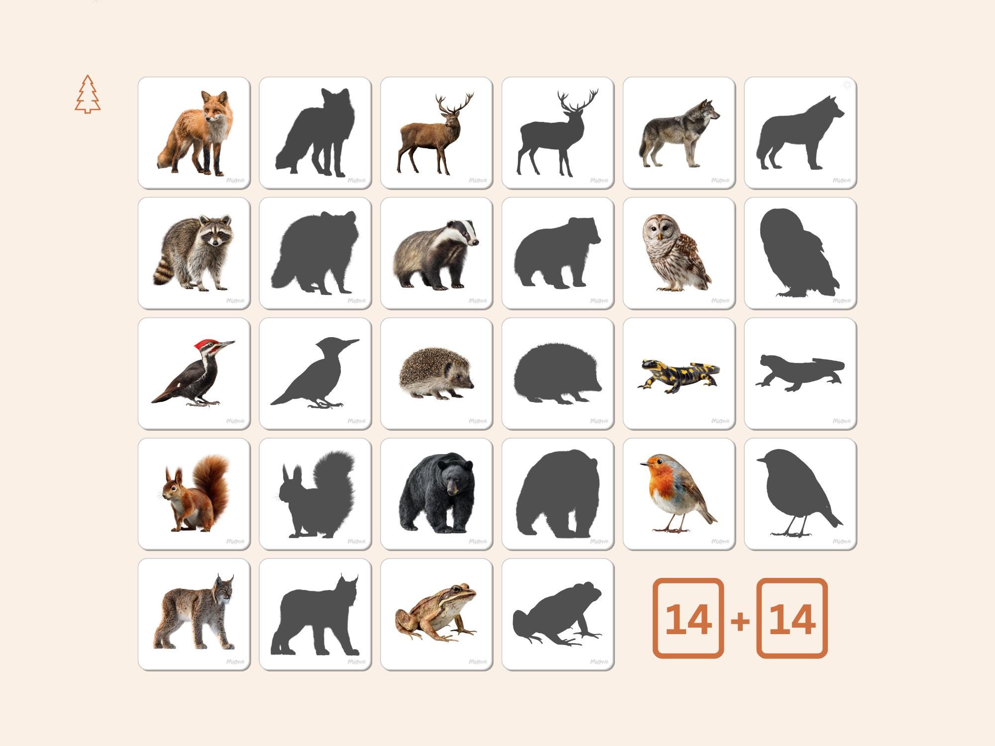Forest Shadow Matching Cards | Woodland Animal Silhouette Game ...
