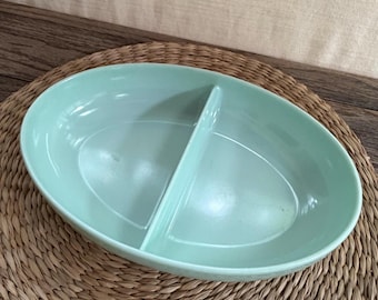 Vintage Watertown Melamine Divided Serving Dish | Mint Green Mid Century Relish Tray