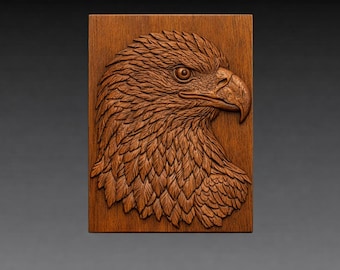 Bald Eagle Portrait STL File, Wildlife CNC Carving Model, Patriotic Wall Art (Digital Download)