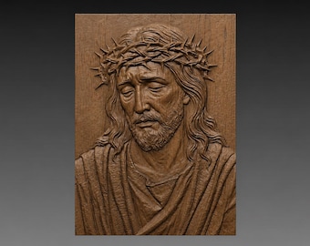 Jesus Crown of Thorns 3D Relief STL File, Christian CNC Carving Digital Download