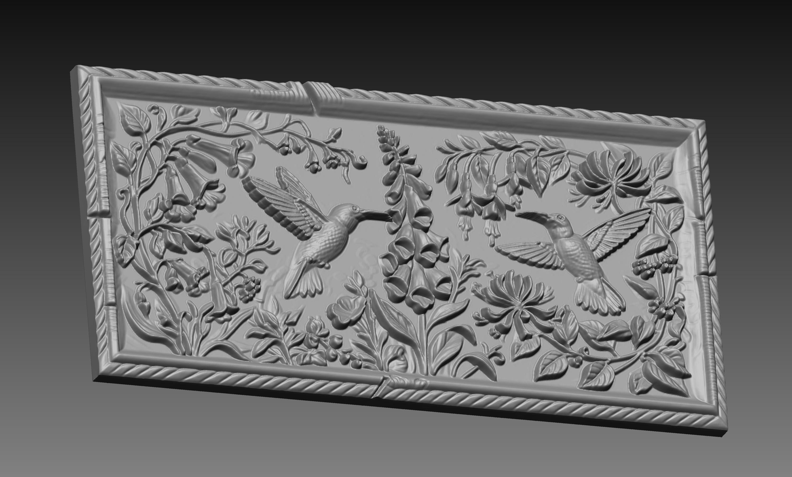 Hummingbird CNC Router 3D STL File: Floral Wall Decor (digital File) - Etsy