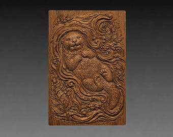 Happy Sea Otter STL File, Ocean Wildlife CNC Carving Model (Digital Download)