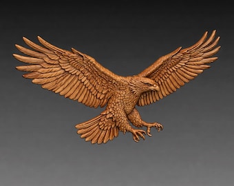 Flying Eagle 3D Relief STL File, Wildlife CNC Carving Model (Digital Download)