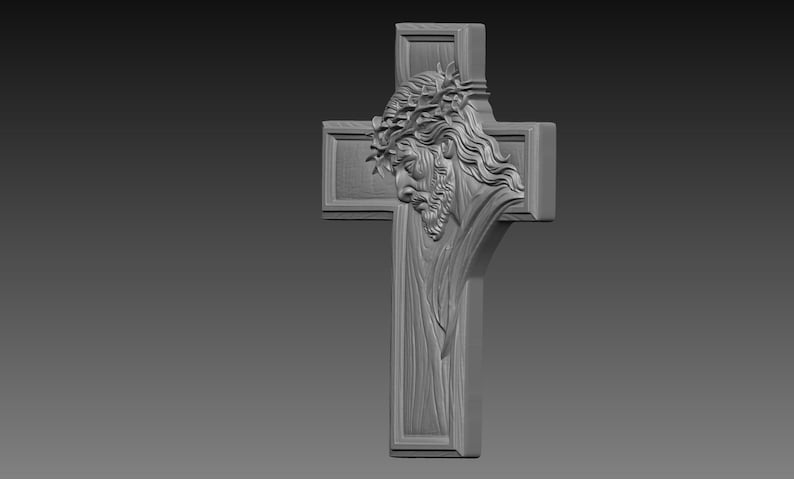Jesus Christ Cross Relief 3D STL File, Religious Christian CNC Carving ...