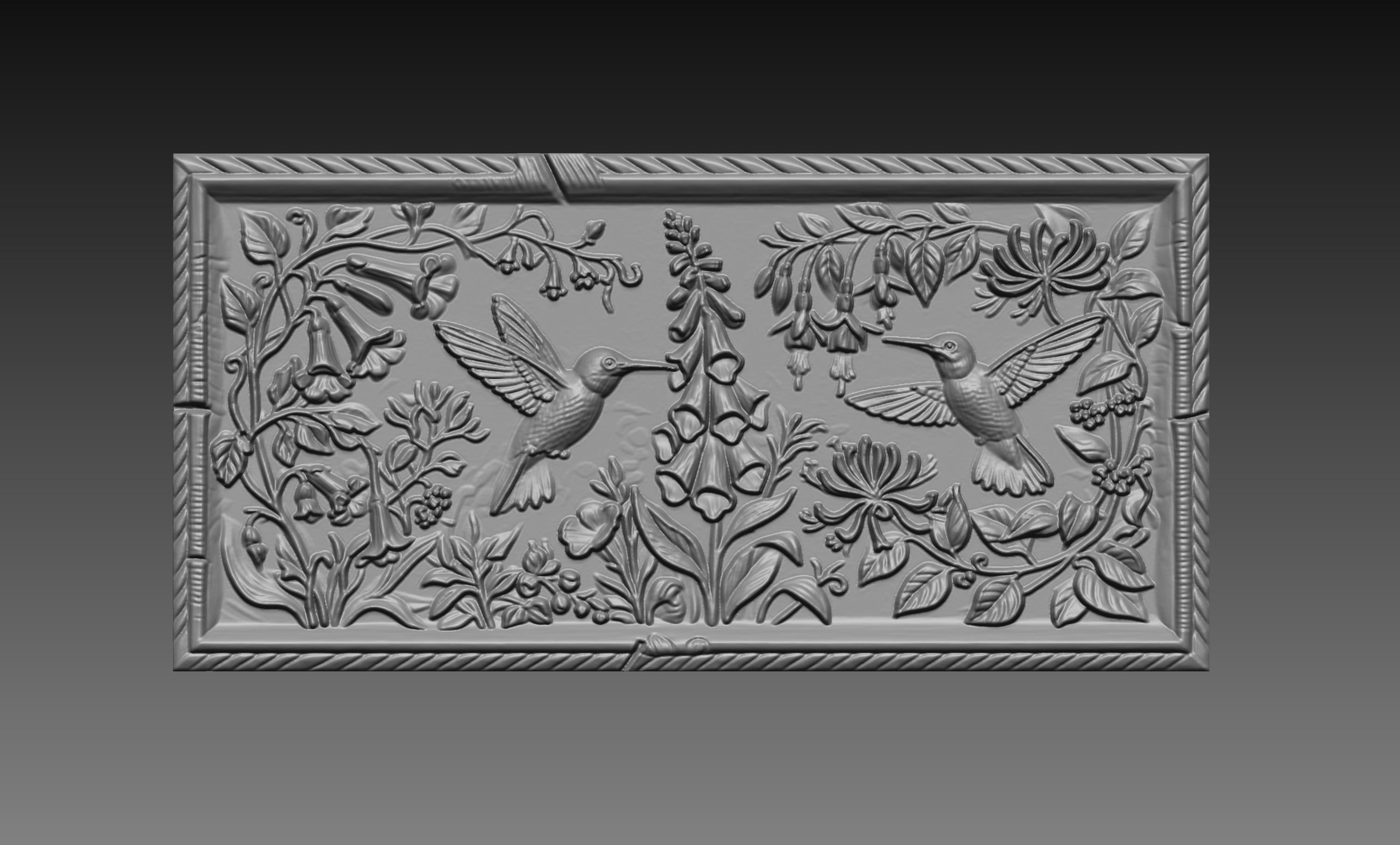 Hummingbird CNC Router 3D STL File: Floral Wall Decor (digital File) - Etsy