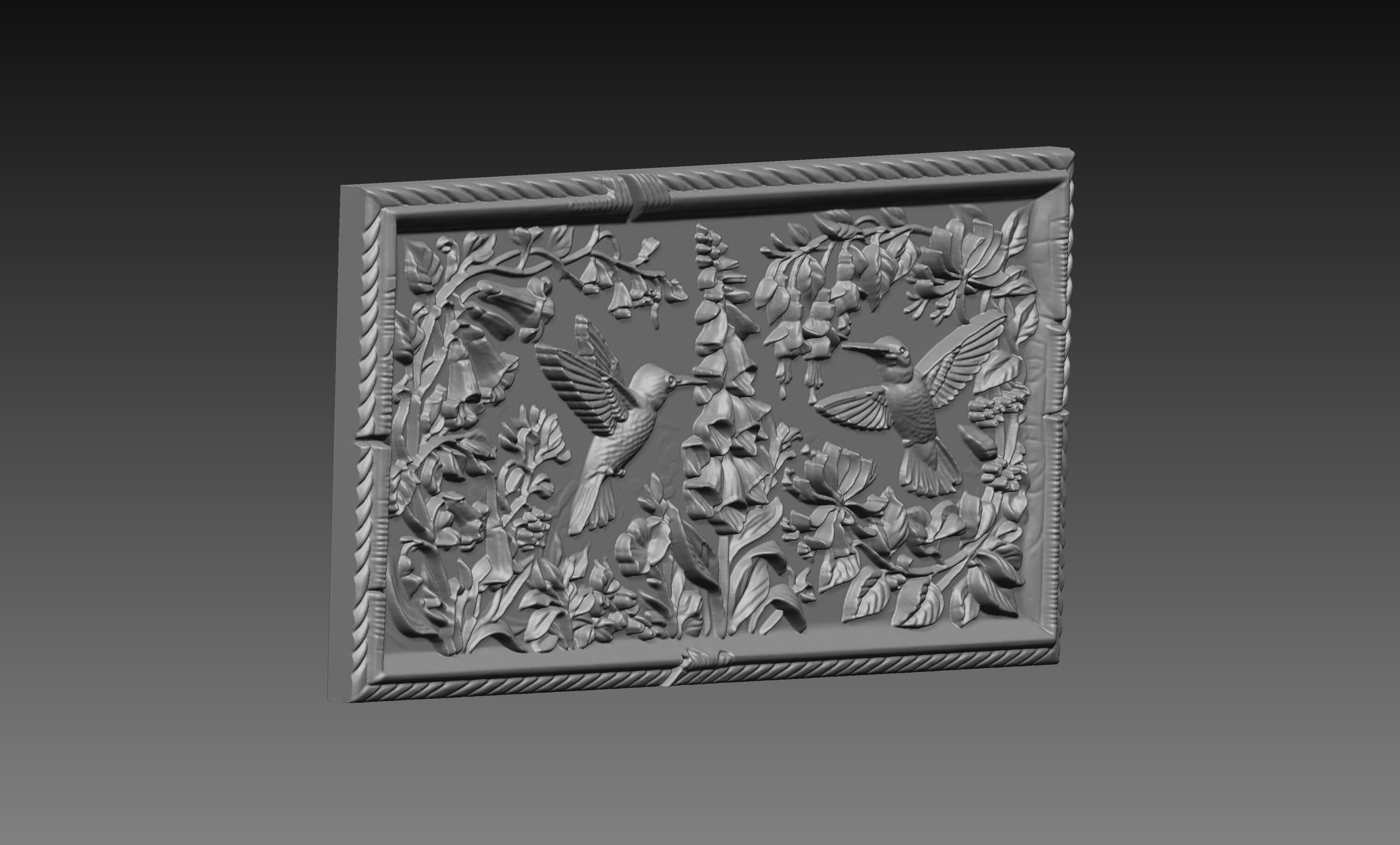 Hummingbird CNC Router 3D STL File: Floral Wall Decor (digital File) - Etsy