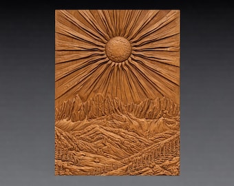 Dolomites Sunrise 3D Relief STL File, Alpine Mountain CNC Carving Model (Digital Download)