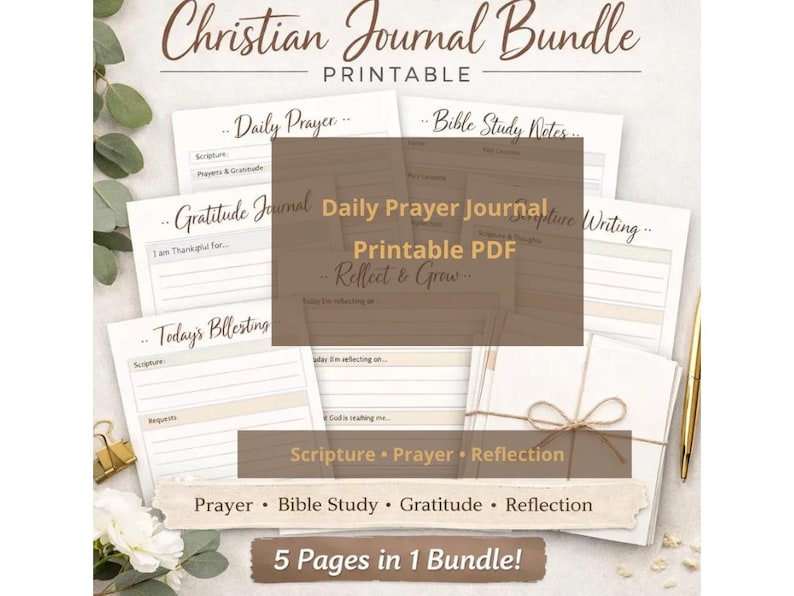 Christian Prayer Journal Printable | Daily Devotional Bible Study ...