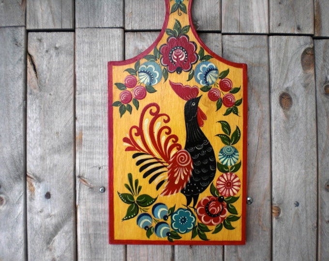 Tole Painted Folk Art. Kitchen Wall Decor. Rustic Folk Style Etsy