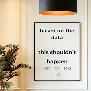 This Shouldnt Happen Poster Data Humor Minimalist Sarcastic Office Wall Art