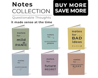 Cuaderno para malas ideas: colección sobre pánico leve, exceso de pensamiento, arrepentimiento y planes cuestionables.