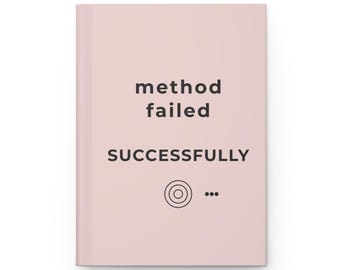 Divertido método de cuaderno sarcástico que fracasó con éxito. Humor científico. Regalo para compañeros de trabajo. Diario.
