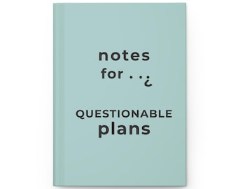 Cuaderno de notas divertido para compañeros de trabajo con ideas para planes cuestionables. Humor sarcástico para la oficina.