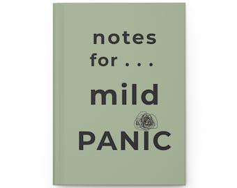Regalo divertido para compañeros de trabajo: Cuaderno "Pánico leve" para el humor de oficina.