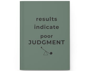 Los resultados de este divertido cuaderno de regalo para compañeros de trabajo indican falta de criterio (humor sarcástico).