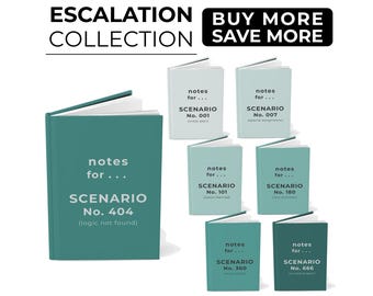 Lustiges Büro Humor Notizbuch – Scenario No. 404 logisches Not Gefunden Journal