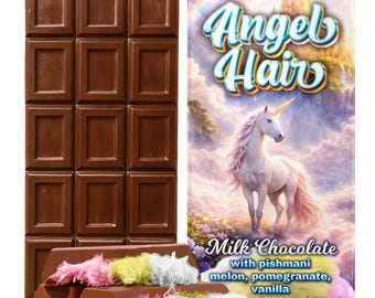 Chocolate con leche Lorizio con pišmanje (vainilla, granada, melón) "ANGEL HAIR" 130 g