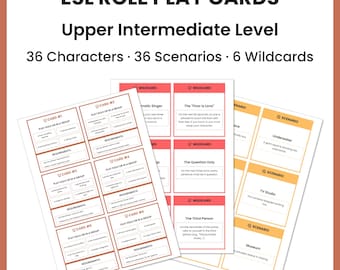 36 ESL Upper Intermediate Role Play Cards | Speaking Game | Conversation Prompts | No Prep | Print-ready