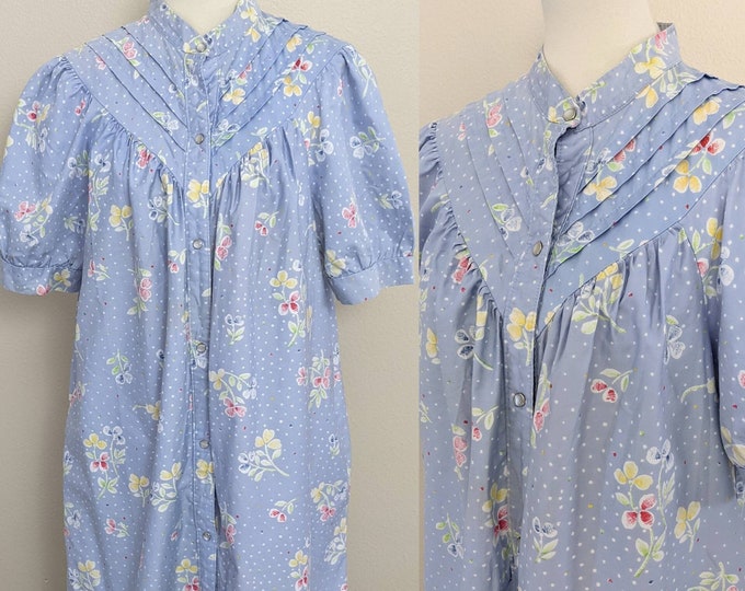 SEARS at HOME WEAR Vintage House Coat, Snap Front Floral Robe, Lounge