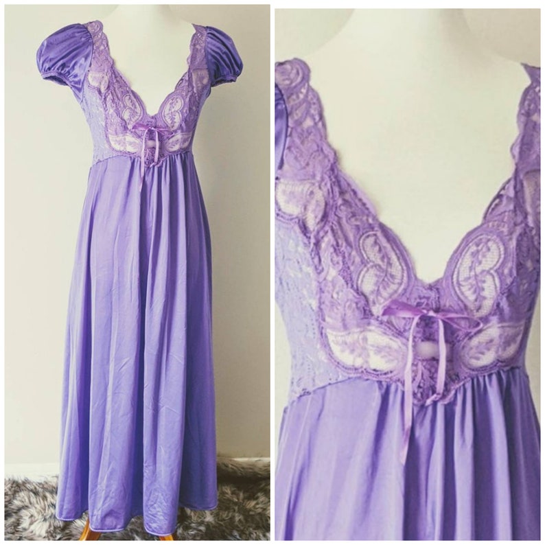 Vintage OLGA Nightgown Purple Bridal Nightgown Lilac Long - Etsy Sweden