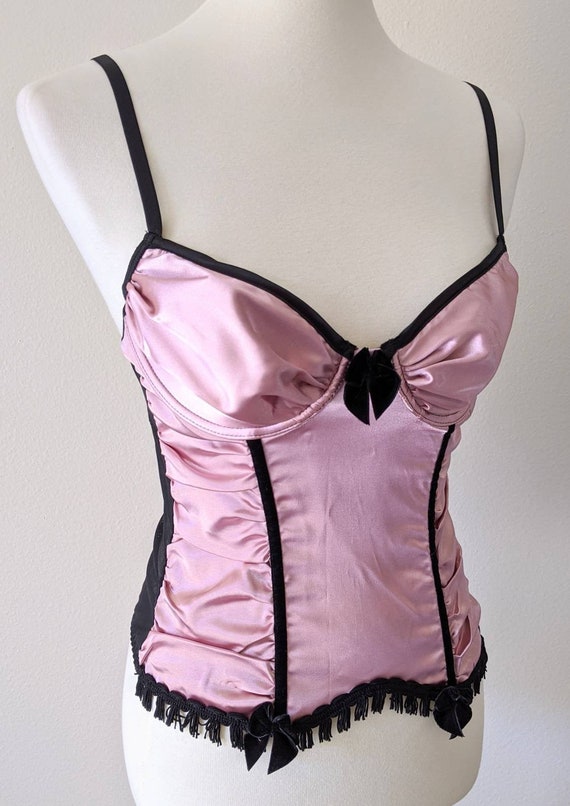 FREDERICK'S Blush Corset, Sexy Satin Corset , Cor