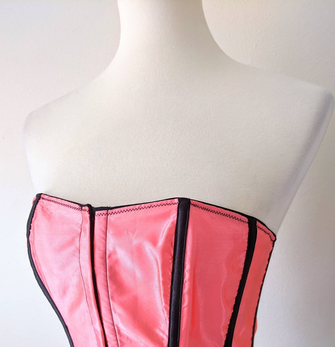 Corset Top Vintage Coral Corset Bustier by Frederick's Etsy