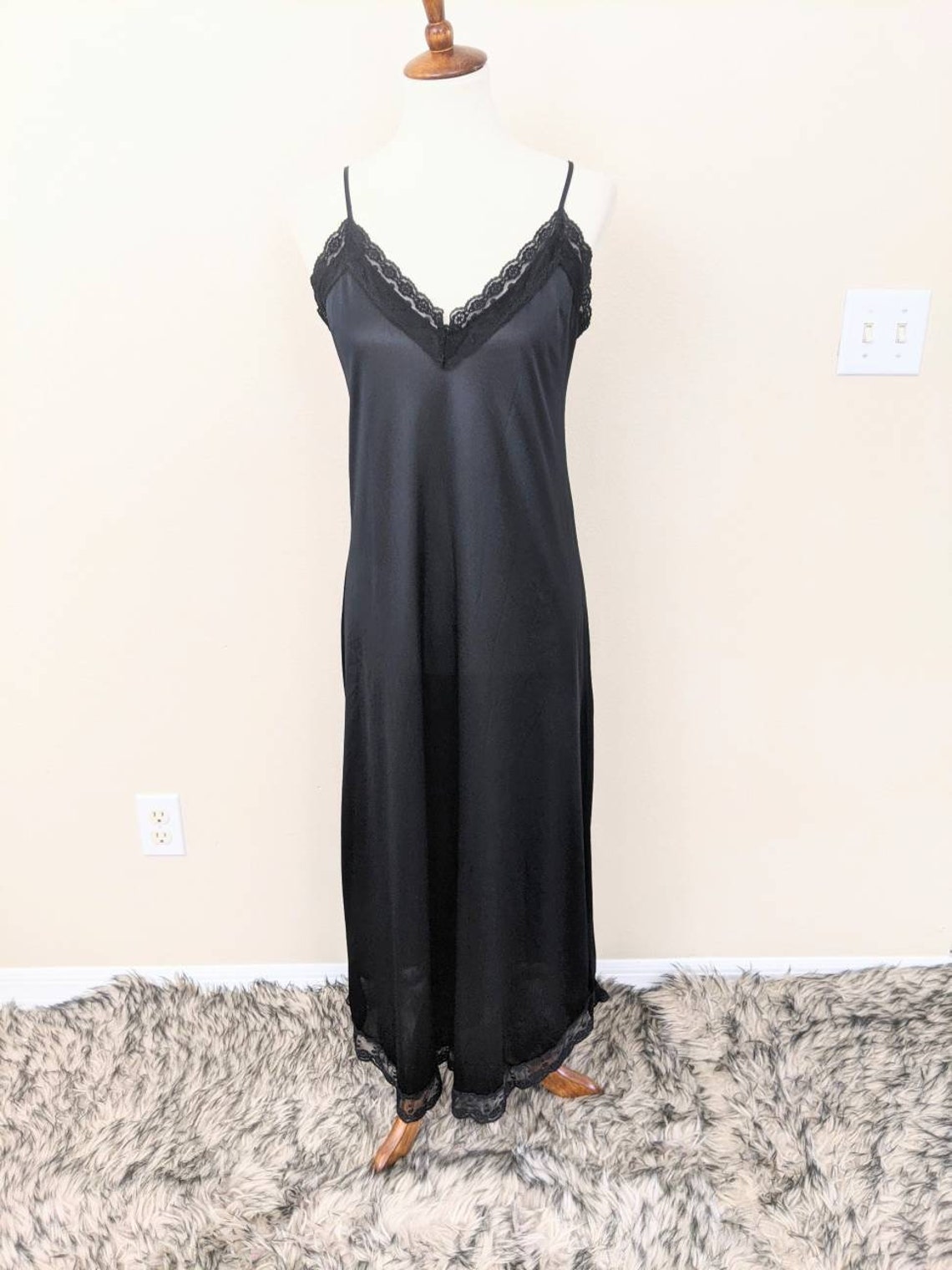 Full Slip Black Nylon Lace Underdress Gift for Her | Etsy