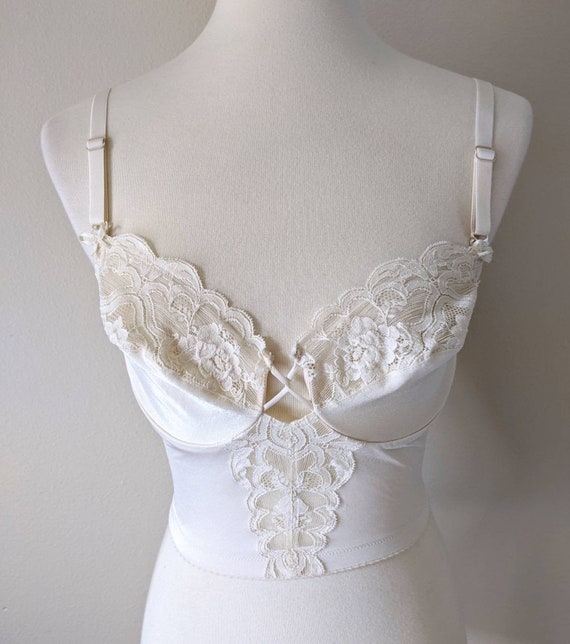 Vintage VANITY FAIR Bra, Backless Corset top Lace