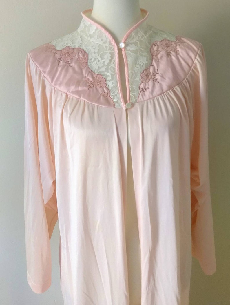 Vintage Bridal Robe Nylon Peignoir Embroidered Lingerie Long | Etsy