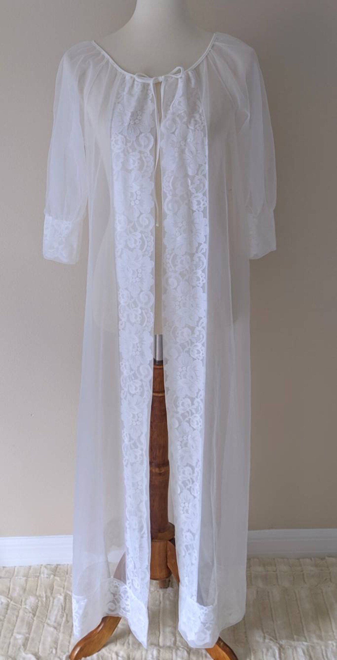 Vintage Robe White White Bride Sheer Robe Bridal Sheer Robe | Etsy