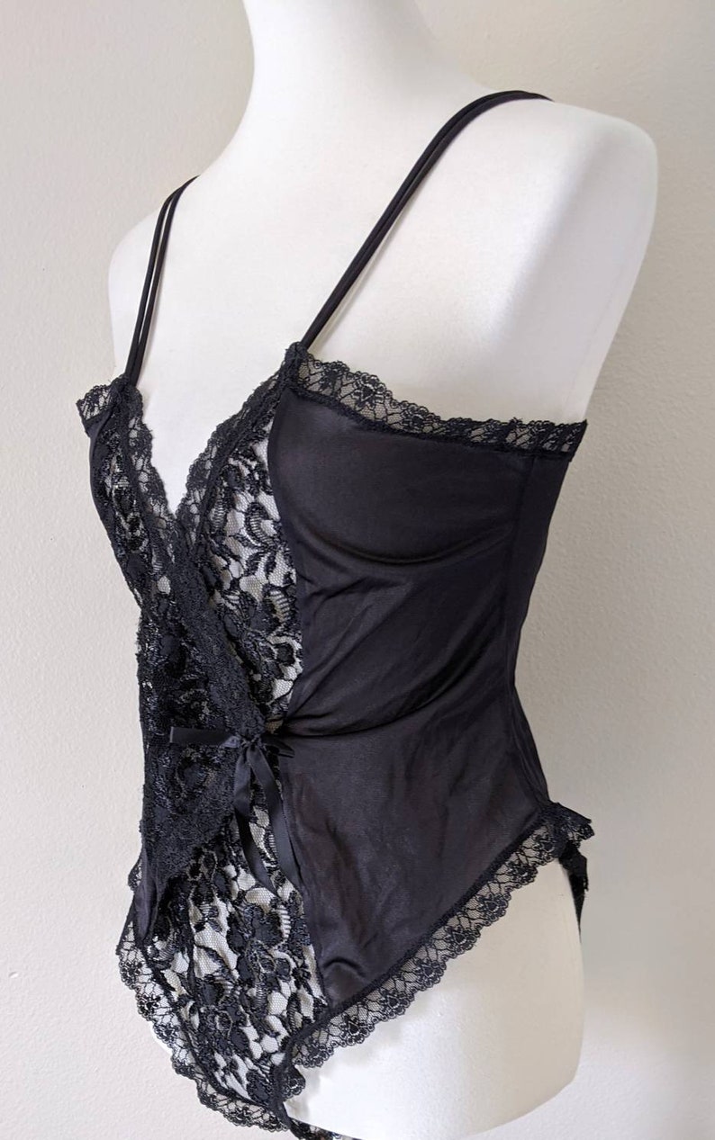 Teddy Black Lingerie 0ne Piece Black Lace Bodysuit Black - Etsy Australia