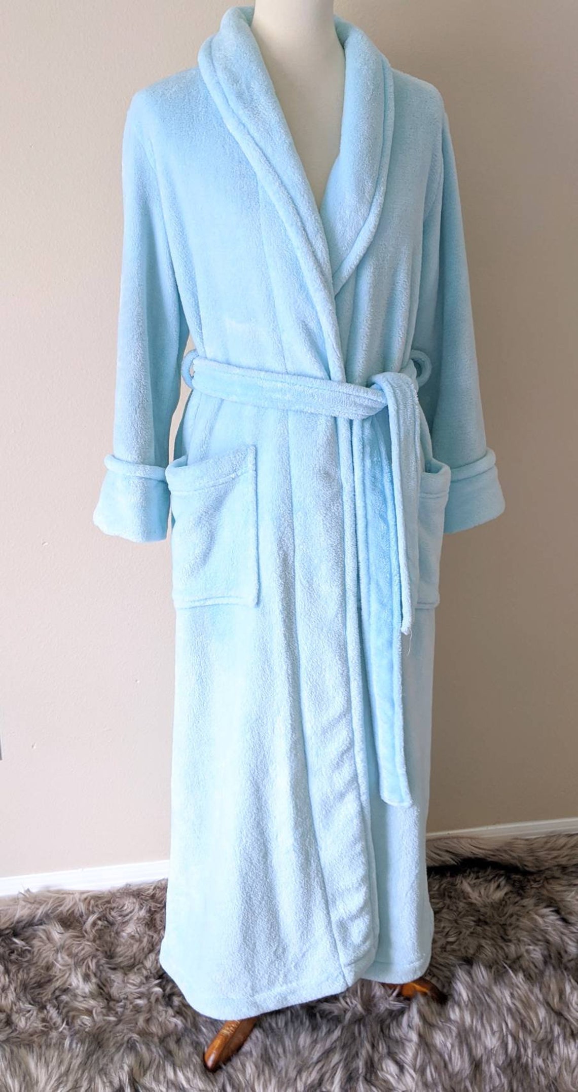 Robe Blue Long Lounge Wear Women Bathrobe by CHARTER CLUB | Etsy