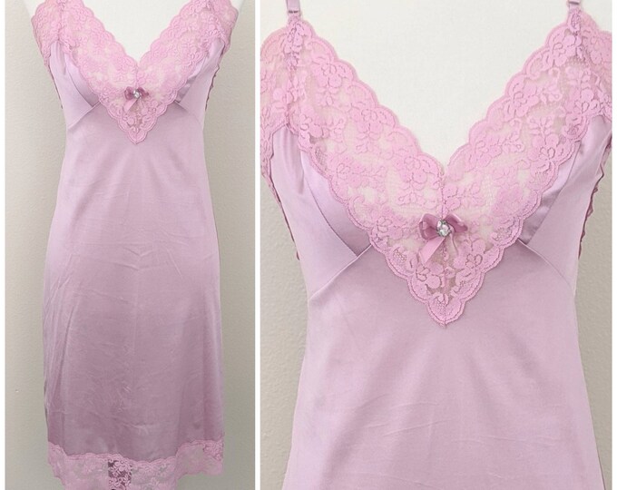 Blush Slip Dress Vintage Lingerie Pink Romantic Slip Blush Etsy
