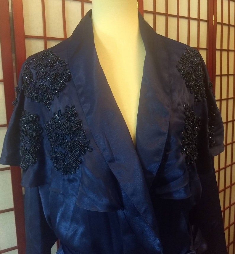 Robe Blue Vintage Victoria/'s Secret Blue Bridal Robe GOLD LABEL Long Robe Embroidery
