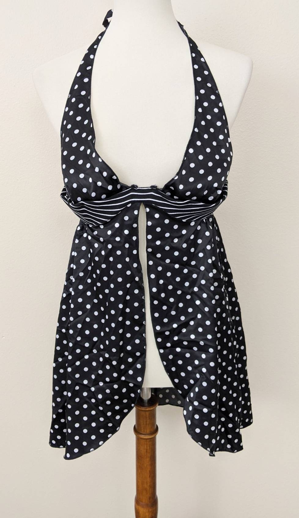 Polka Dots Babydoll Black Black Polkadot Babydoll Open Back | Etsy