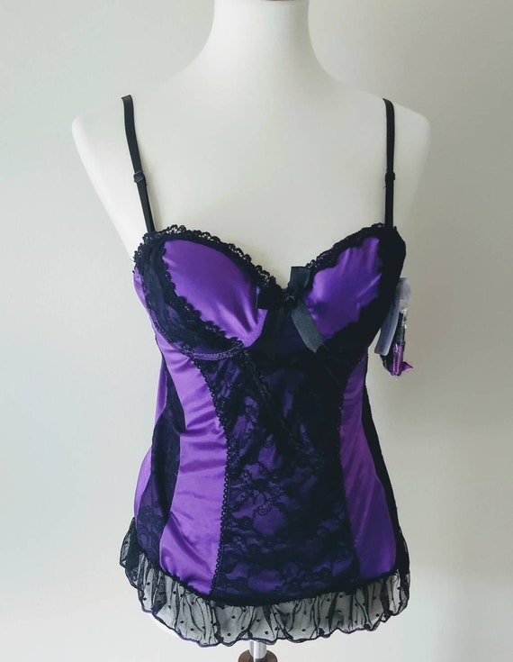 Purple Corset Top Lace, Bustier Corset Lingerie,