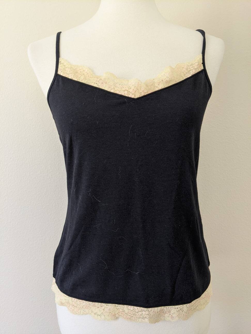 Tank Black lace Black Spaghetti Strap Top Black Tank Top Etsy