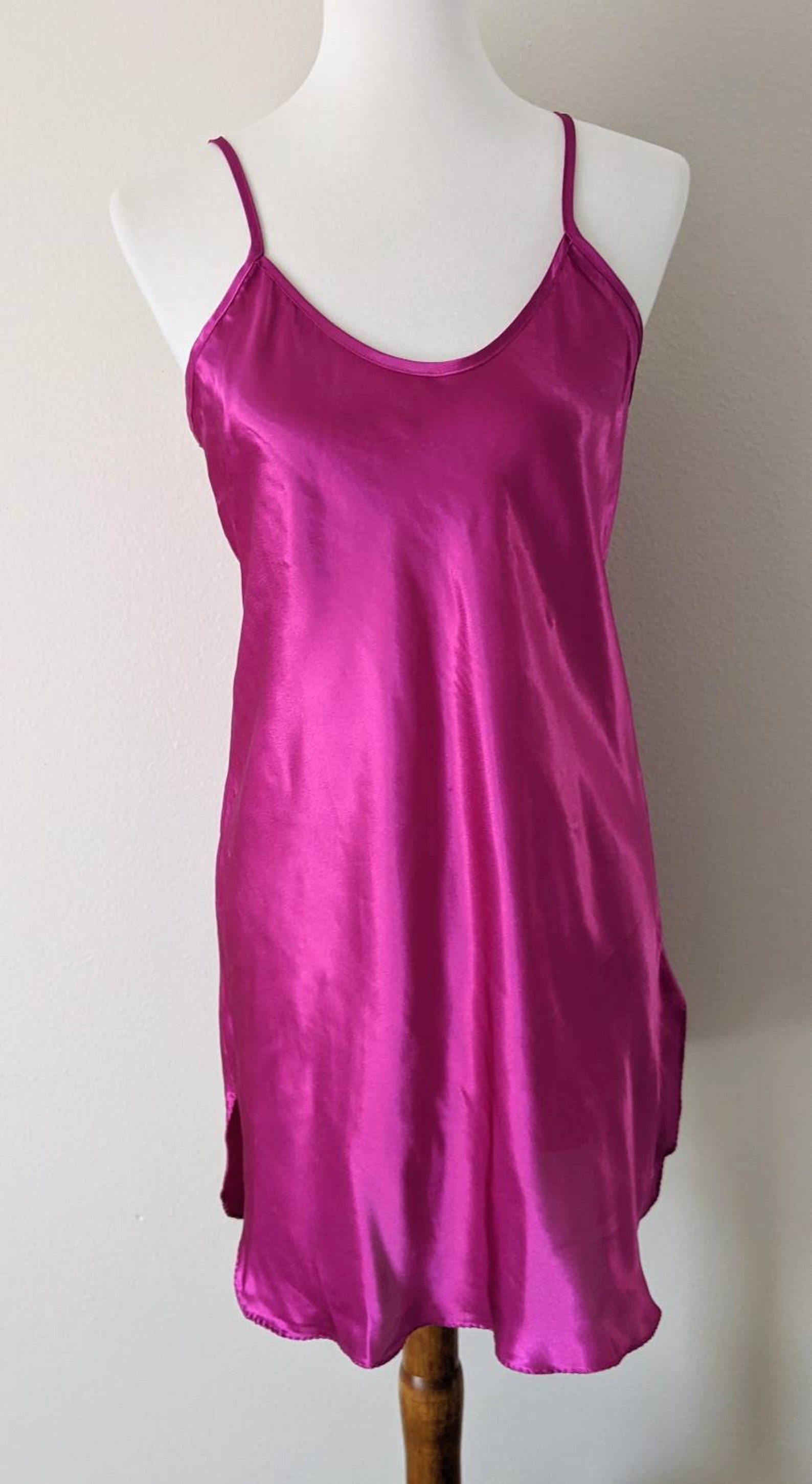 Babydoll Nightgown Purple Purple Satin Chemise Purple | Etsy Denmark